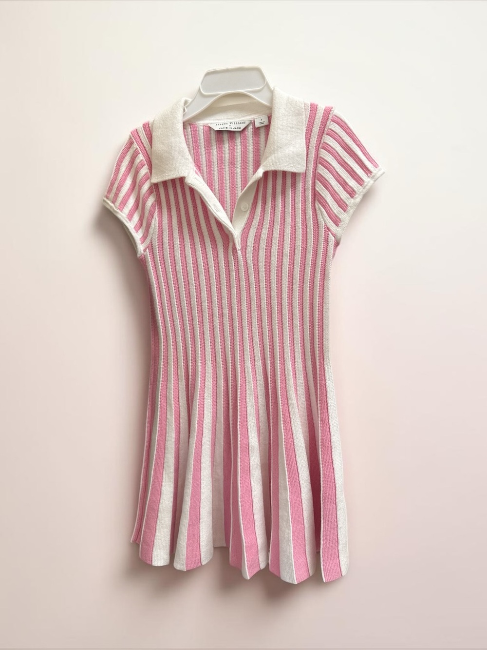Serena Williams x Janie & Jack Pink Stripe Knit Polo Dress Size 4